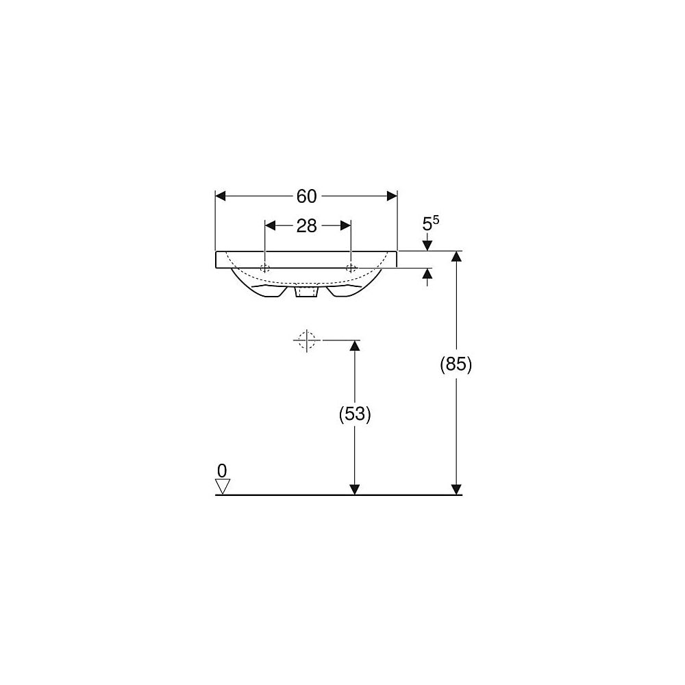 Geberit iCon Light Aufsatzwaschtisch, Breite 60cm, Tiefe 48cm, ohne Hahnloch, ohne Ü... GEBERIT-501847007 4025410895516 (Abb. 5)