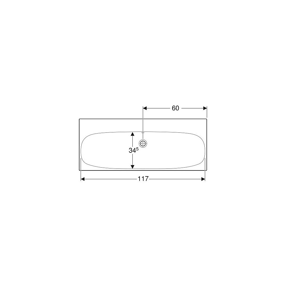 Geberit Acanto Waschtisch, Breite 120cm, Tiefe 48,2cm, ohne Hahnloch, Überlauf sicht... GEBERIT-501880004 4025410895646 (Abb. 4)