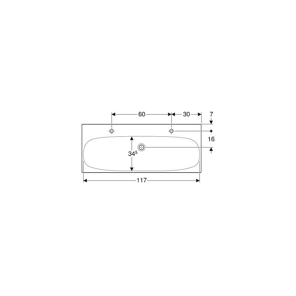 Geberit Acanto Waschtisch, Breite 120cm, Tiefe 48,2cm, Hahnloch links, rechts, ohne ... GEBERIT-501880005 4025410895653 (Abb. 4)