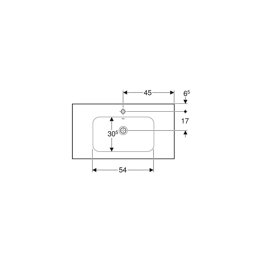 Geberit iCon Light Waschtisch mit Ablagefläche, Breite 90cm, Tiefe 48cm, Hahnloch mi... GEBERIT-501840001 4025410895059 (Abb. 4)