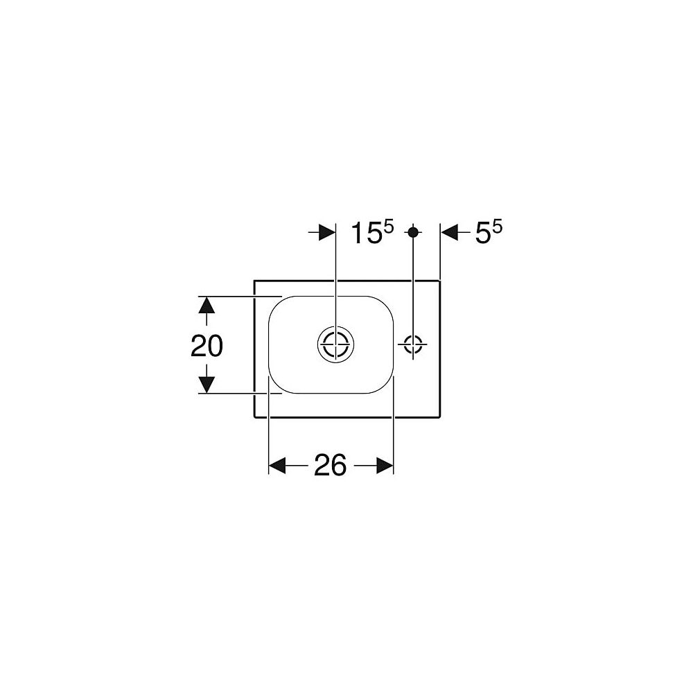 Geberit iCon Light Handwaschbecken 38x13x28cm, Weiß, Hahnloch rechts, ohne Überlauf,... GEBERIT-501830001 4025410894410 (Abb. 4)