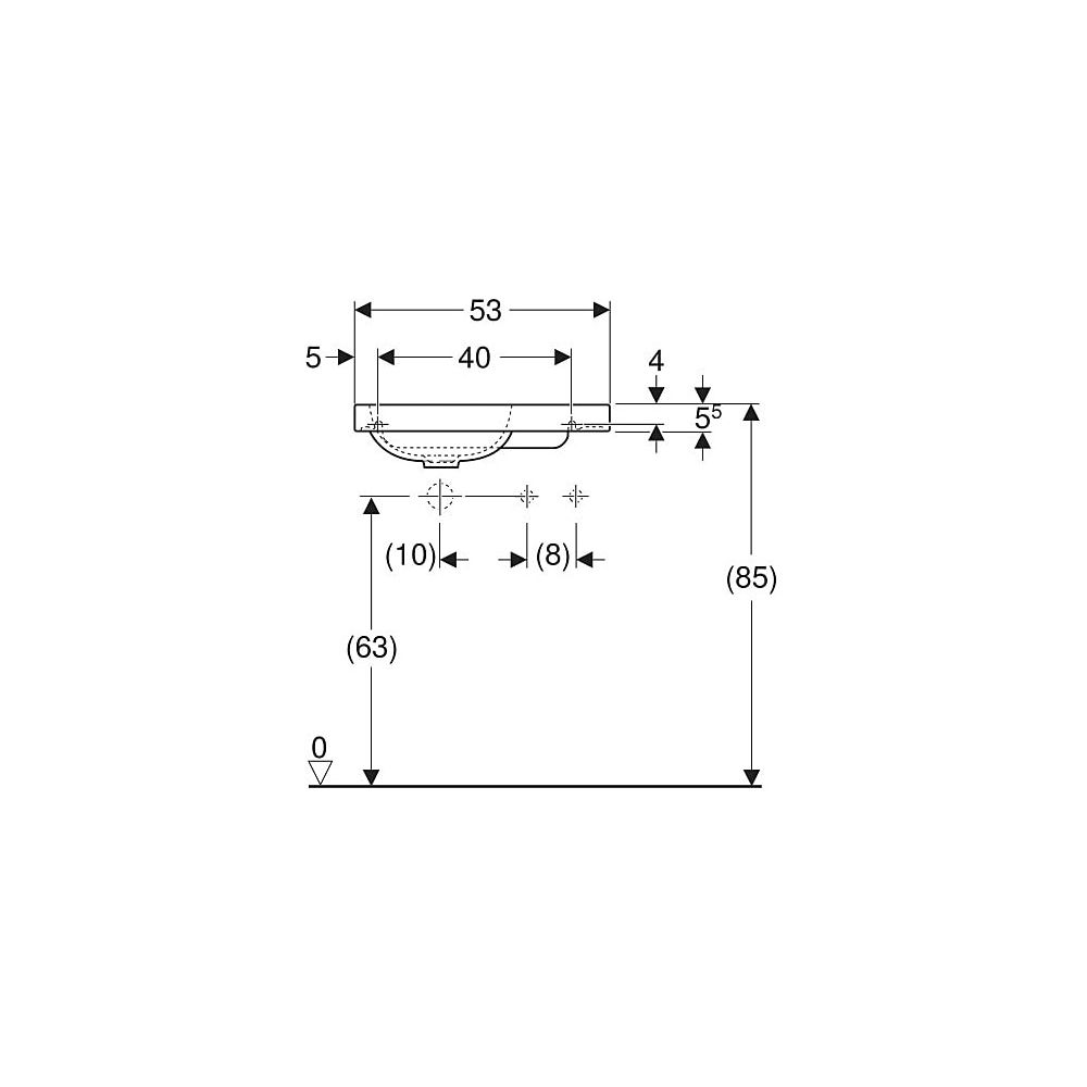 Geberit iCon Light Handwaschbecken mit Ablagefläche 53x13x31cm, Weiß, Hahnloch recht... GEBERIT-501832001 4025410894496 (Abb. 5)