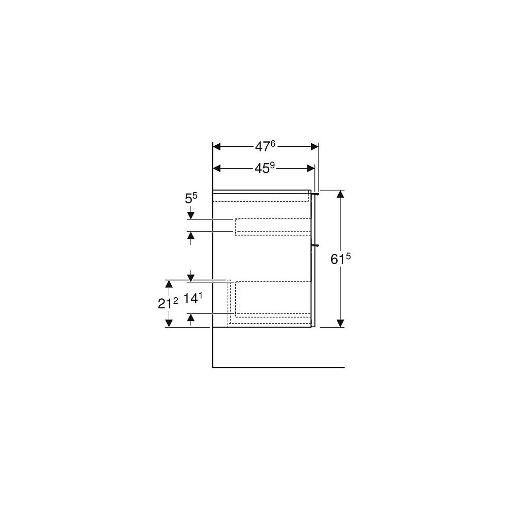 Geberit iCon Unterschrank für Waschtisch, 2 Schubladen Waschtisch 60cm, Weiß, lackie... GEBERIT-502303013 4025410941244 (Abb. 7)