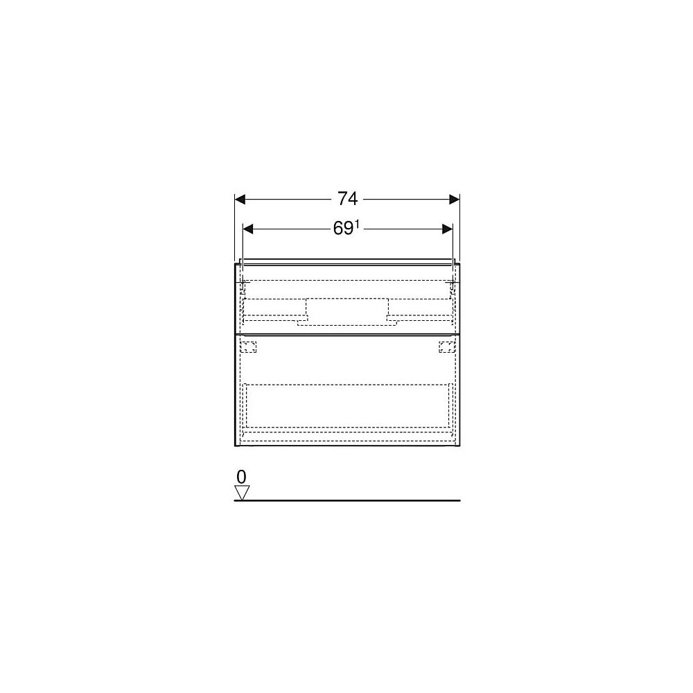 Geberit iCon Unterschrank für Waschtisch, 2 Schubladen Waschtisch 75cm, Weiß lackier... GEBERIT-502304011 4025410941251 (Abb. 6)