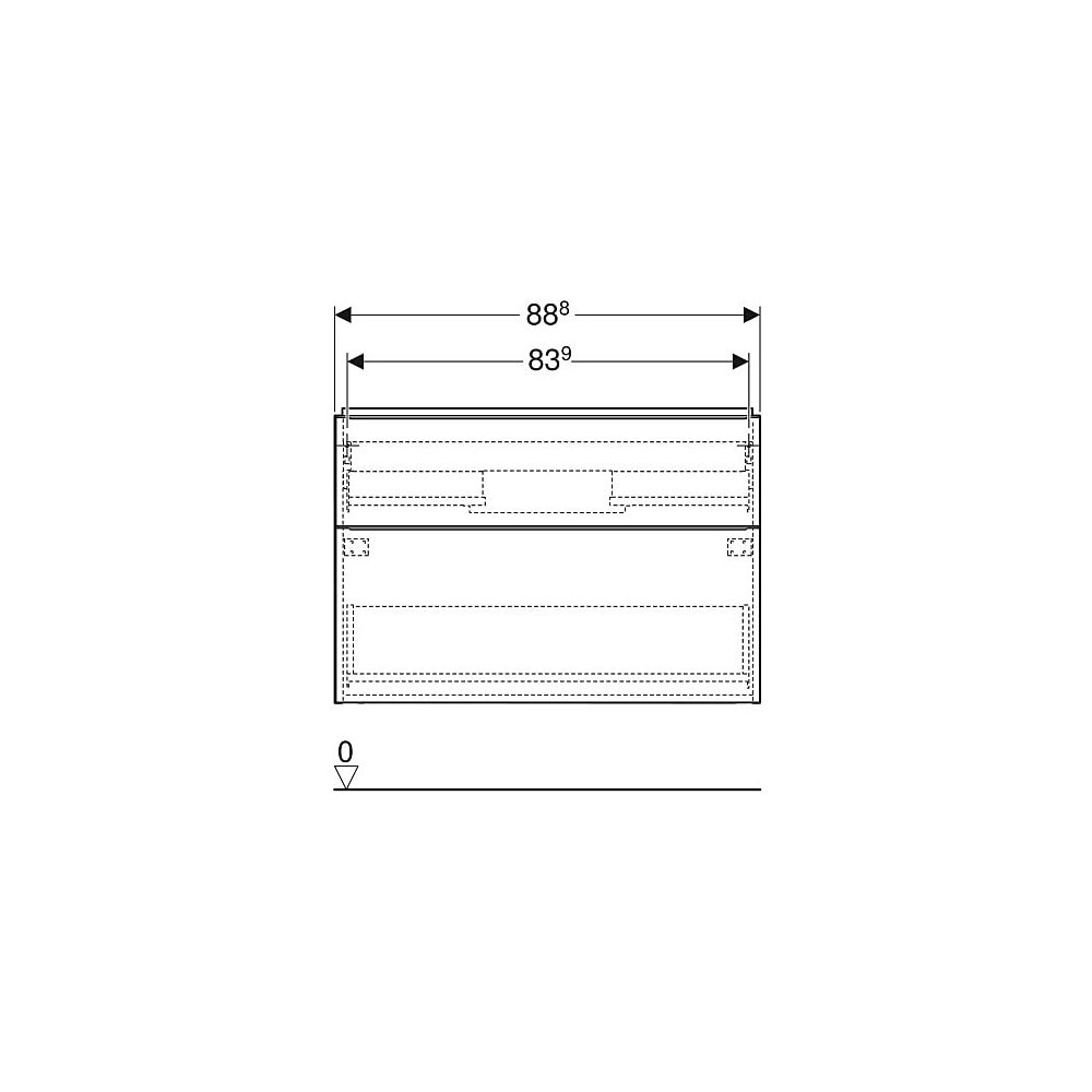 Geberit iCon Unterschrank für Waschtisch, 2 Schubladen Waschtisch 90cm, Weiß lackier... GEBERIT-502305011 4025410941282 (Abb. 6)