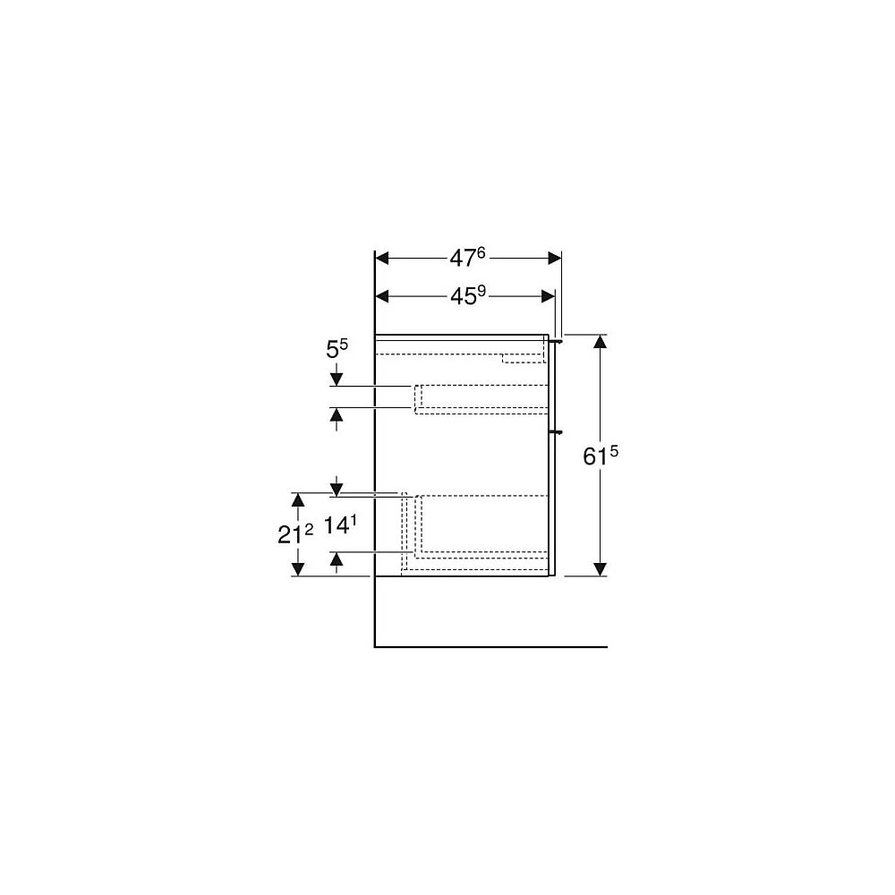 Geberit iCon Unterschrank für Waschtisch, 2 Schubladen Waschtisch 90cm, Weiß lackier... GEBERIT-502305011 4025410941282 (Abb. 7)
