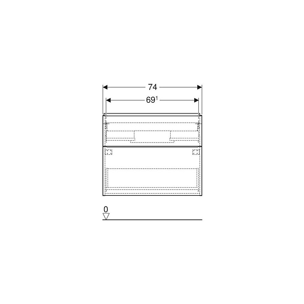 Geberit iCon Unterschrank für WT 2 Schubladen verkürzte Ausladung WT 75cm, Nussbaum ... GEBERIT-502308JR1 4025410942524 (Abb. 6)