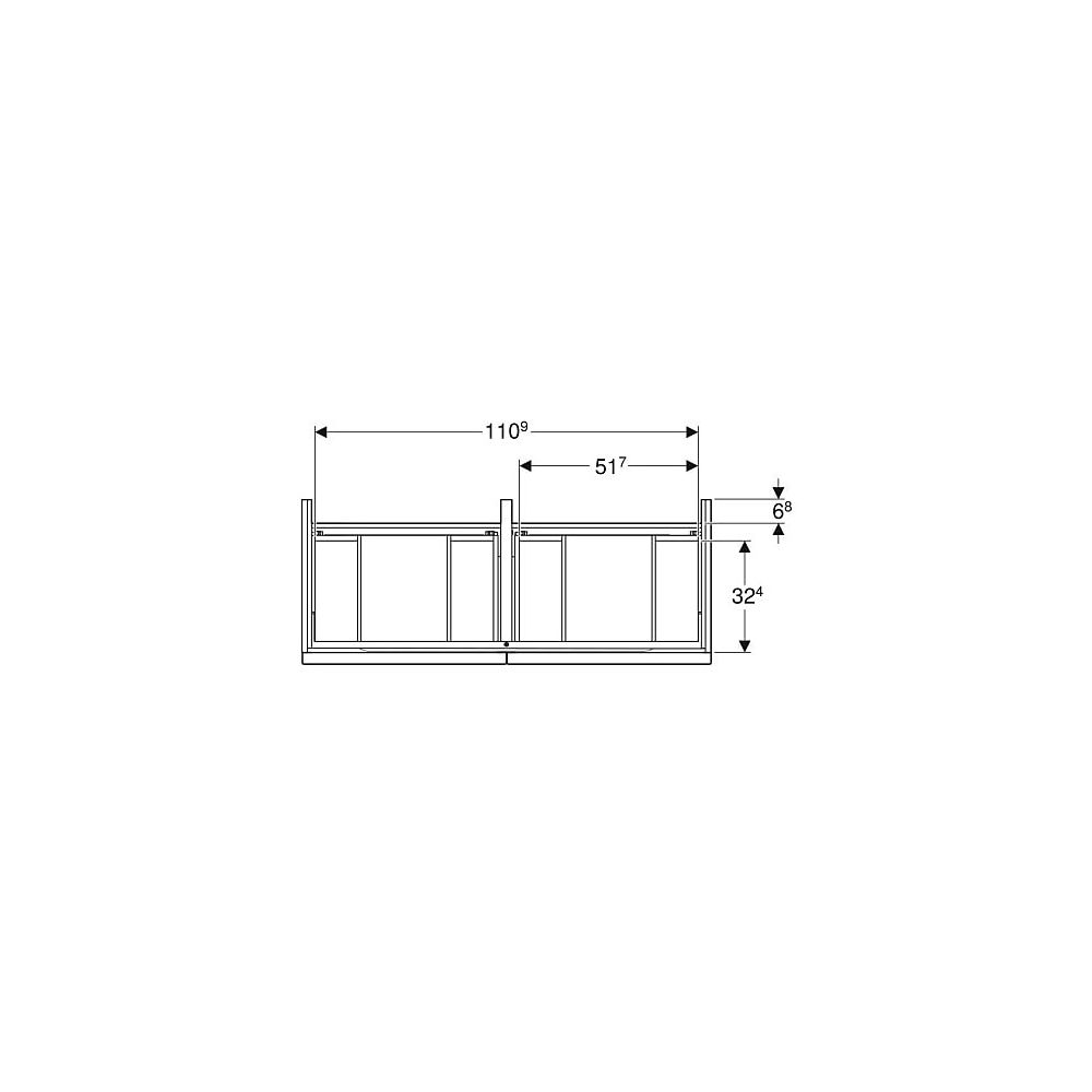 Geberit iCon Unterschrank für Doppelwaschtisch 4 Schubladen 120x615cm Sandgrau lacki... GEBERIT-502309JL1 4025410942555 (Abb. 5)