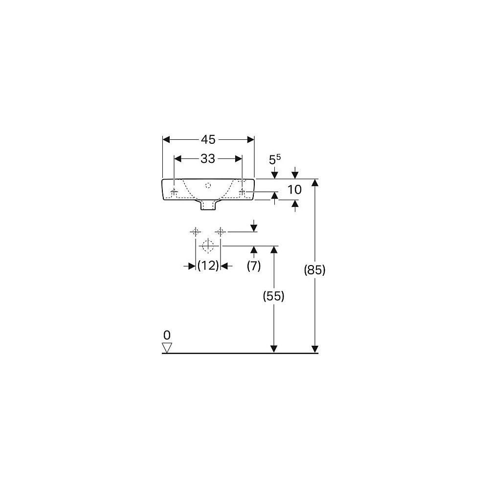 Geberit Renova Compact Handwaschbecken Ablagefl. li verk. Ausladung 45x145x25cm HL r... GEBERIT-501730018 4025410870131 (Abb. 5)