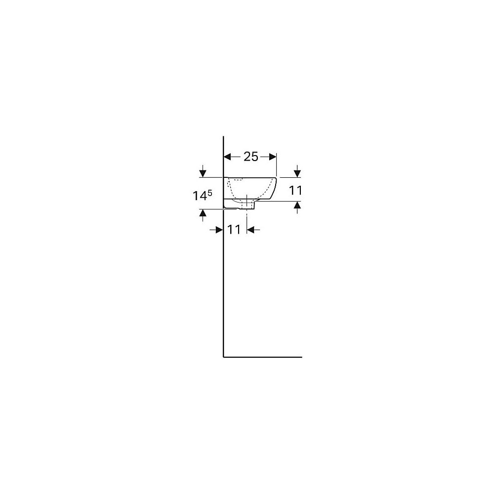 Geberit Renova Compact Handwaschbecken Ablagefl. re verk. Ausladung 45x145x25cm Hahn... GEBERIT-501731018 4025410870001 (Abb. 6)