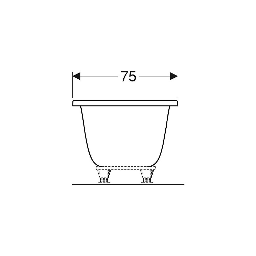 Geberit Tawa Rechteckbadewanne schmaler Rand 170x75cm, Gesamtvolumen 234l... GEBERIT-554131011 4025410872722 (Abb. 6)