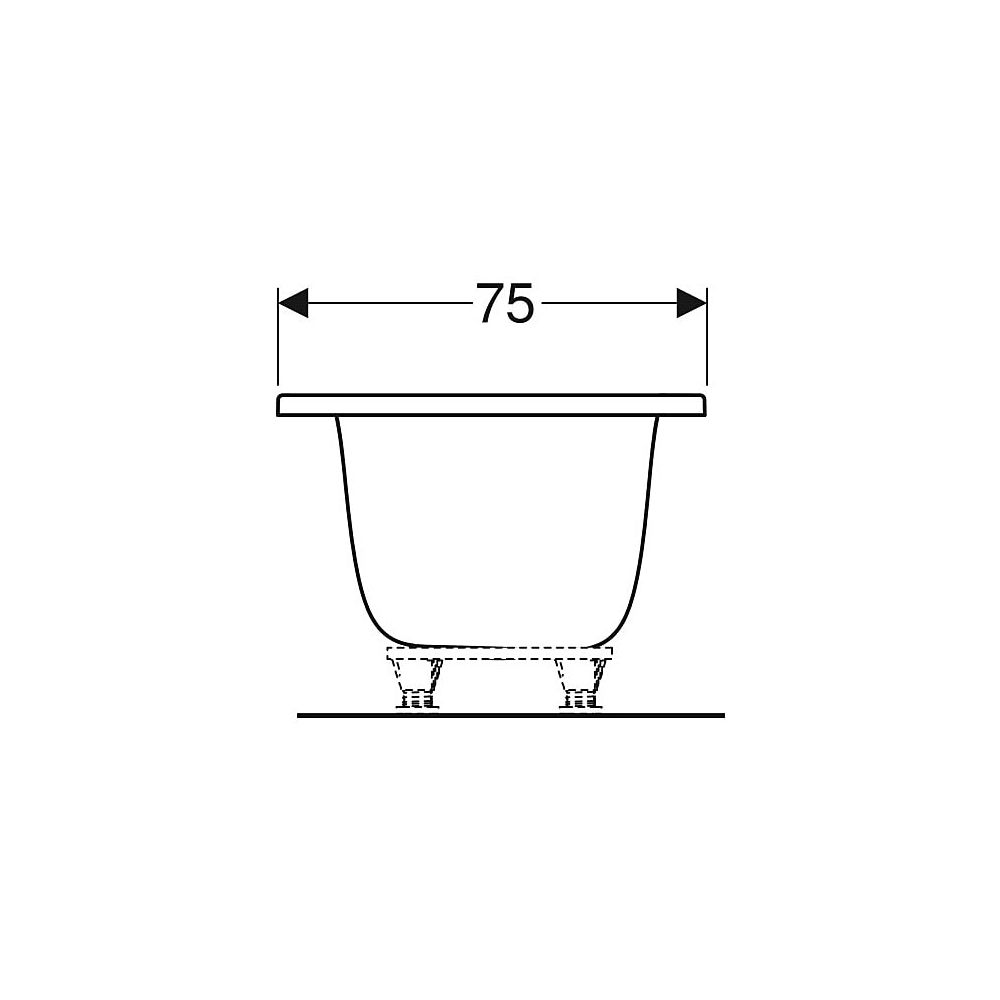 Geberit Tawa Rechteckbadewanne schmaler Rand, Duo 170x75cm, Gesamtvolumen 186l... GEBERIT-554133011 4025410872821 (Abb. 6)