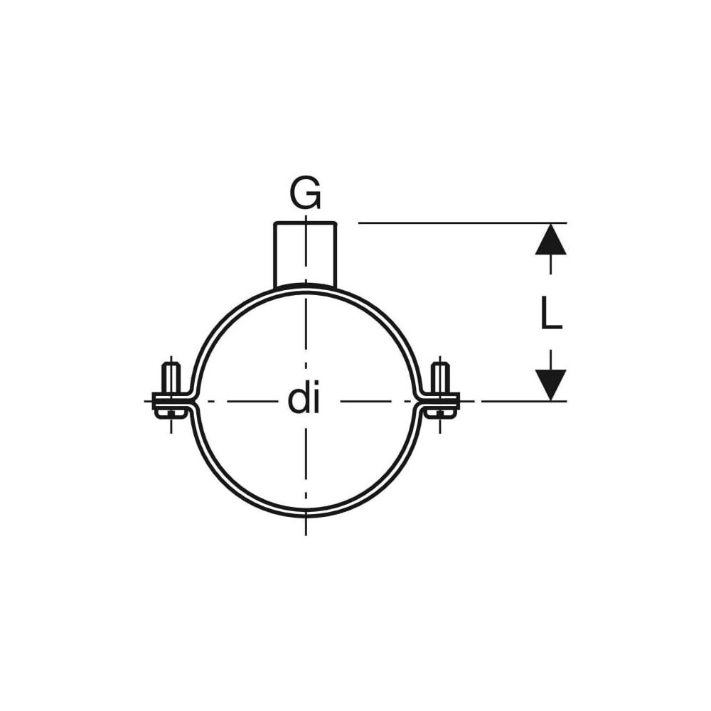 Geberit Rohrschelle mit Gewindemuffe Rohrgewinde 1 1/4 d315... GEBERIT-372841001 4025410521446 (Abb. 4)