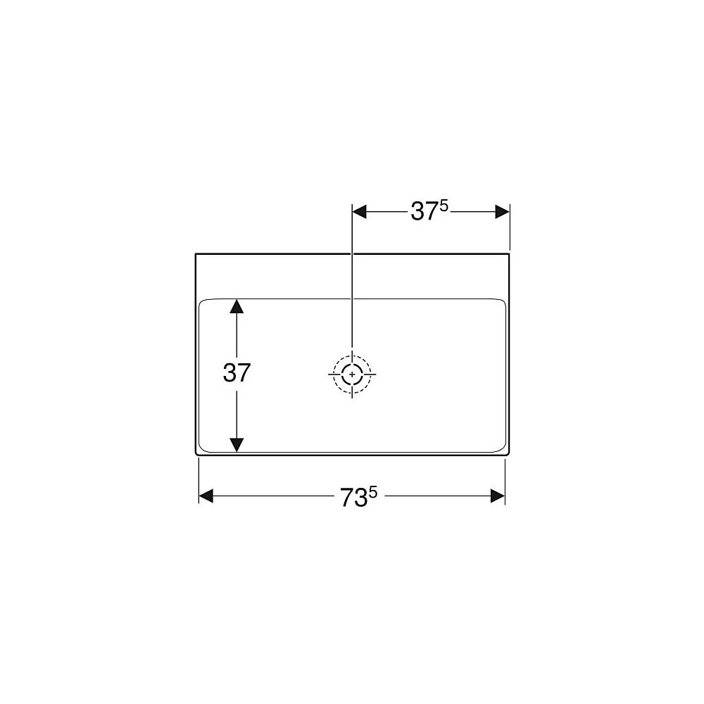 Geberit ONE Waschtisch Abgang vertikal, Breite 75cm, Tiefe 48cm, ohne Hahnloch, ohne... GEBERIT-505021012 4025410953698 (Abb. 4)
