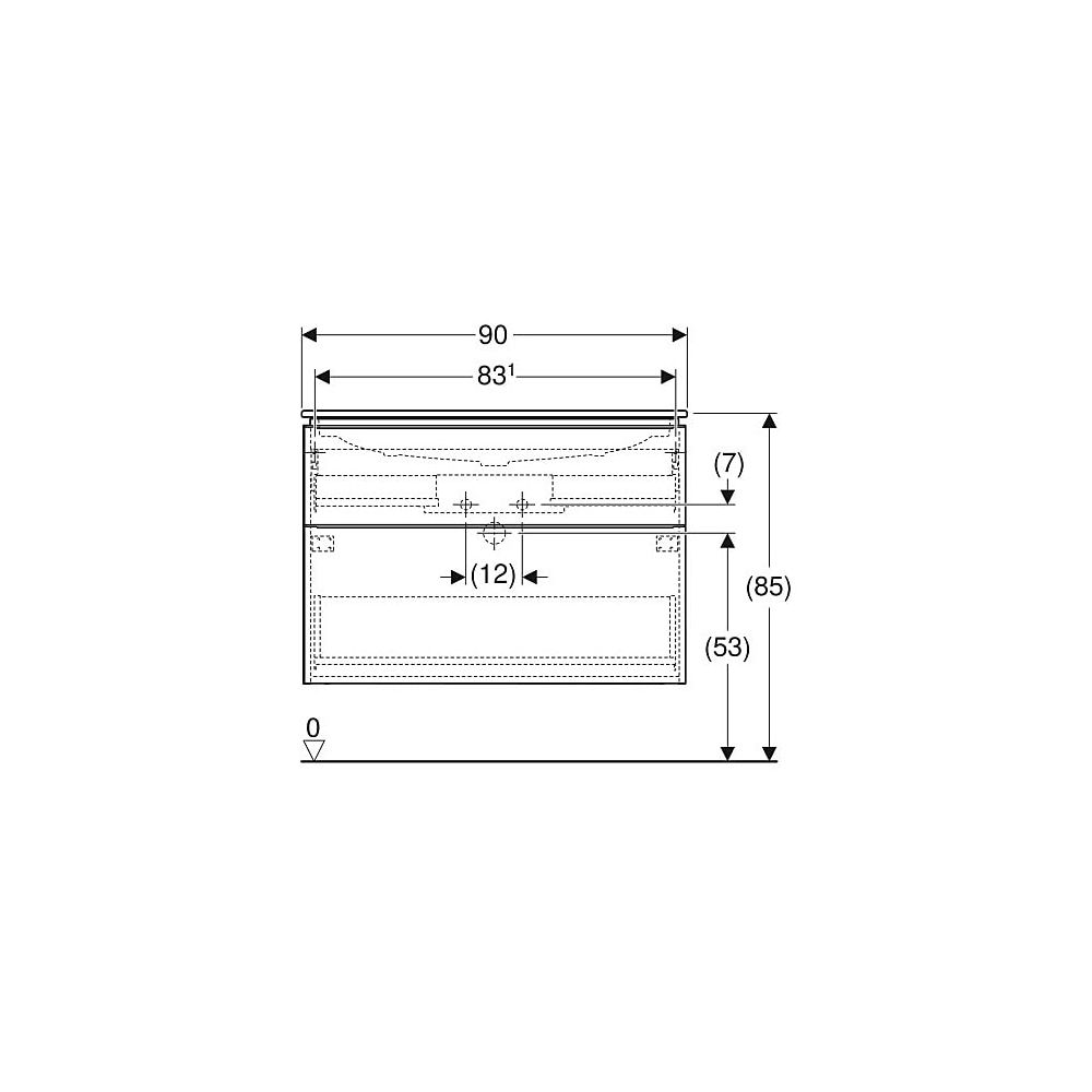 Geberit iCon Set Möbelwaschtisch schmaler Rand 2 Schubladen An. 90cm KeraTect Sandgr... GEBERIT-502333JL1 4025410943378 (Abb. 5)