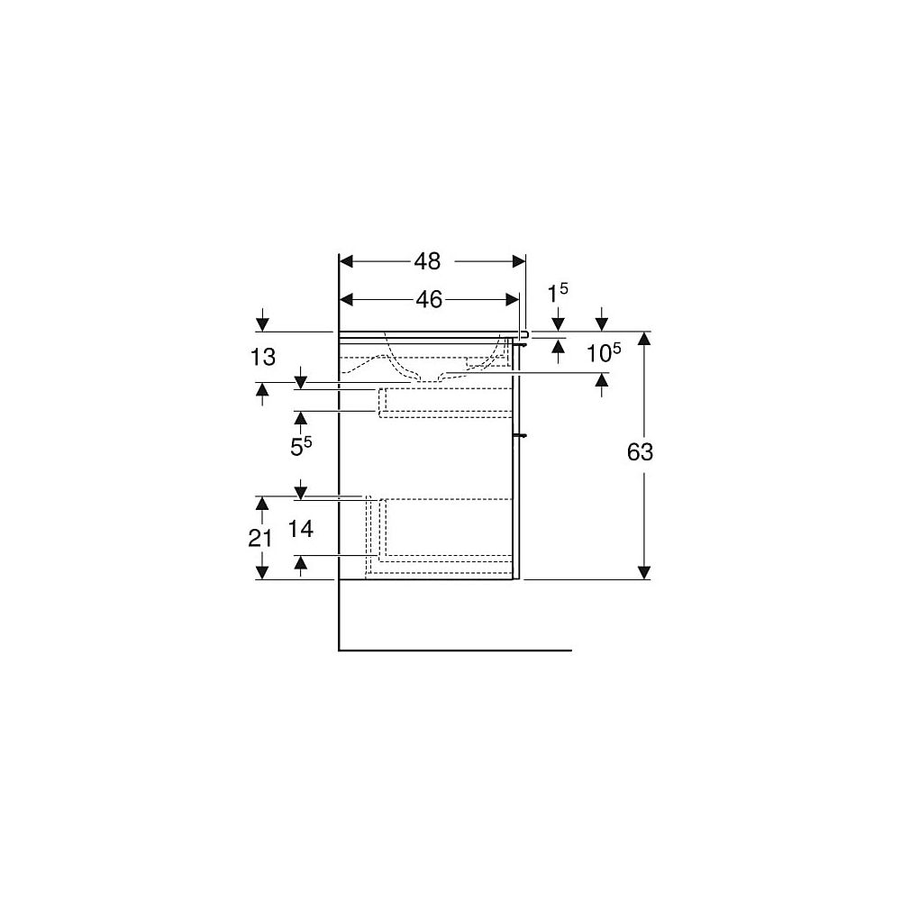 Geberit iCon Set Möbelwaschtisch schmaler Rand 2 Schubladen Ansch. 120cm KeraTect We... GEBERIT-502334013 4025410941985 (Abb. 6)