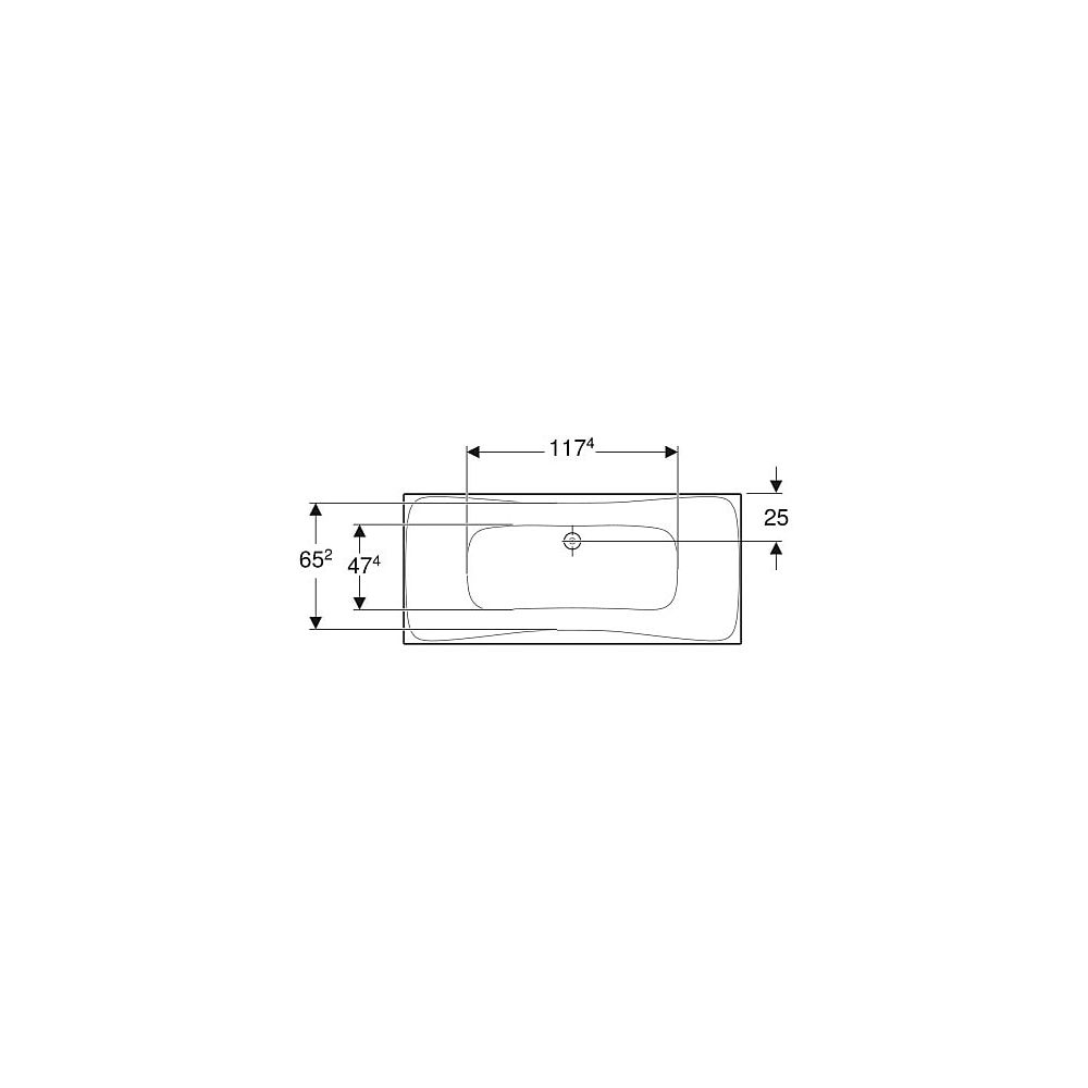 Geberit Renova Rechteckbadewanne Duo 180x80cm, Gesamtvolumen 218l... GEBERIT-554209011 4025410949769 (Abb. 4)