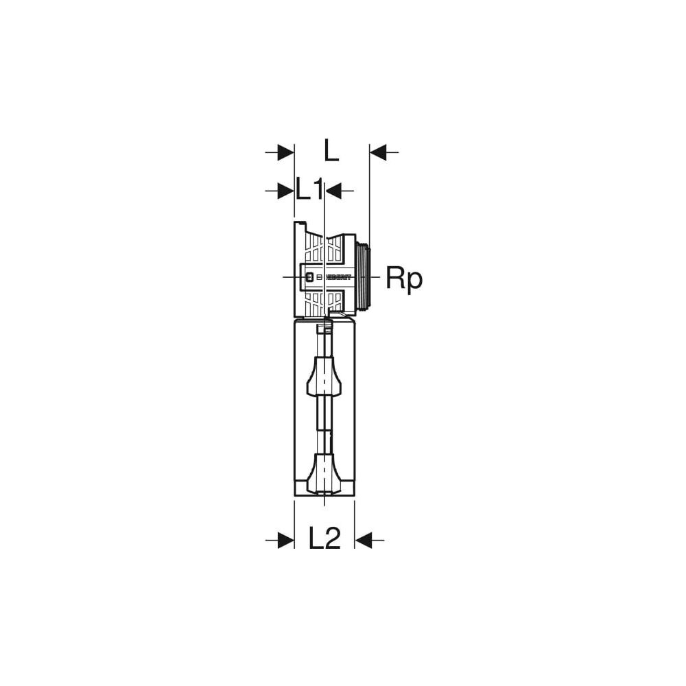 Geberit PushFit Anschlussdose 90 Grad mit Schnellkupplung Außendurchmesser 16mm... GEBERIT-650481003 4025410947888 (Abb. 4)