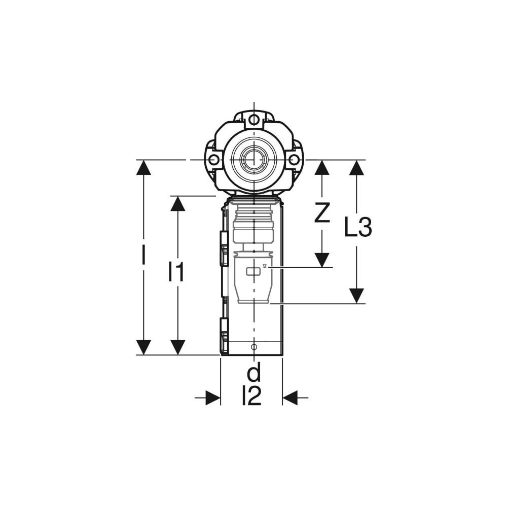 Geberit PushFit Anschlussdose 90 Grad mit Schnellkupplung Außendurchmesser 16mm... GEBERIT-650481003 4025410947888 (Abb. 5)