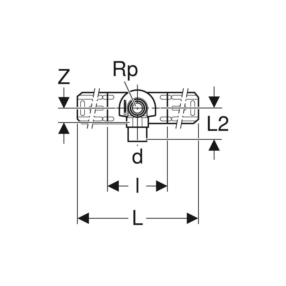 Geberit FlowFit Anschlusswinkel 90 Grad vormontiert, einfach, abgesetzt, d 20mm, Rp ... GEBERIT-619631001 4025416602347 (Abb. 5)