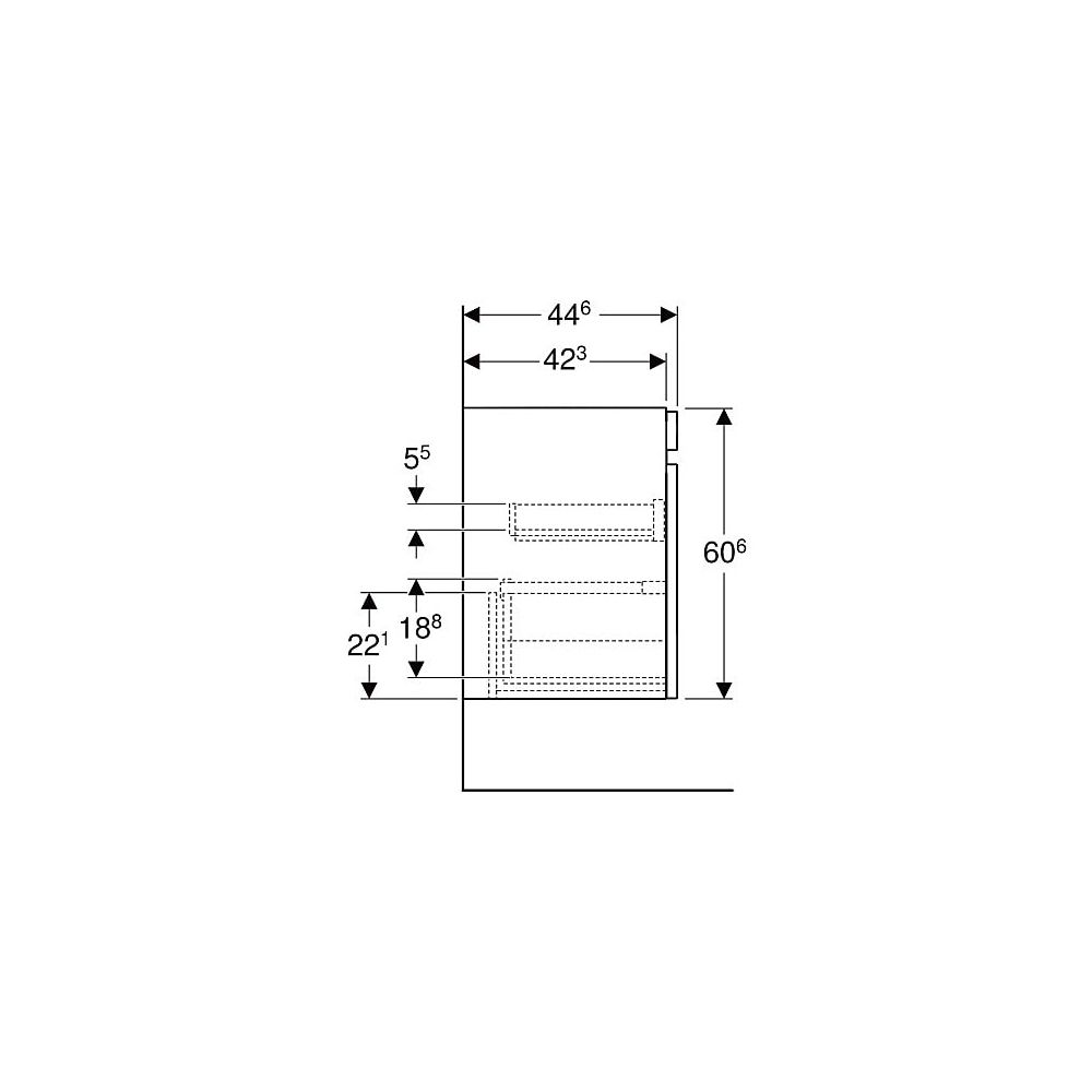 Geberit Renova Plan Unterschrank für Waschtisch, 1 Schublade, 1 Innenschublade, 58,5... GEBERIT-501906011 4025410905192 (Abb. 6)
