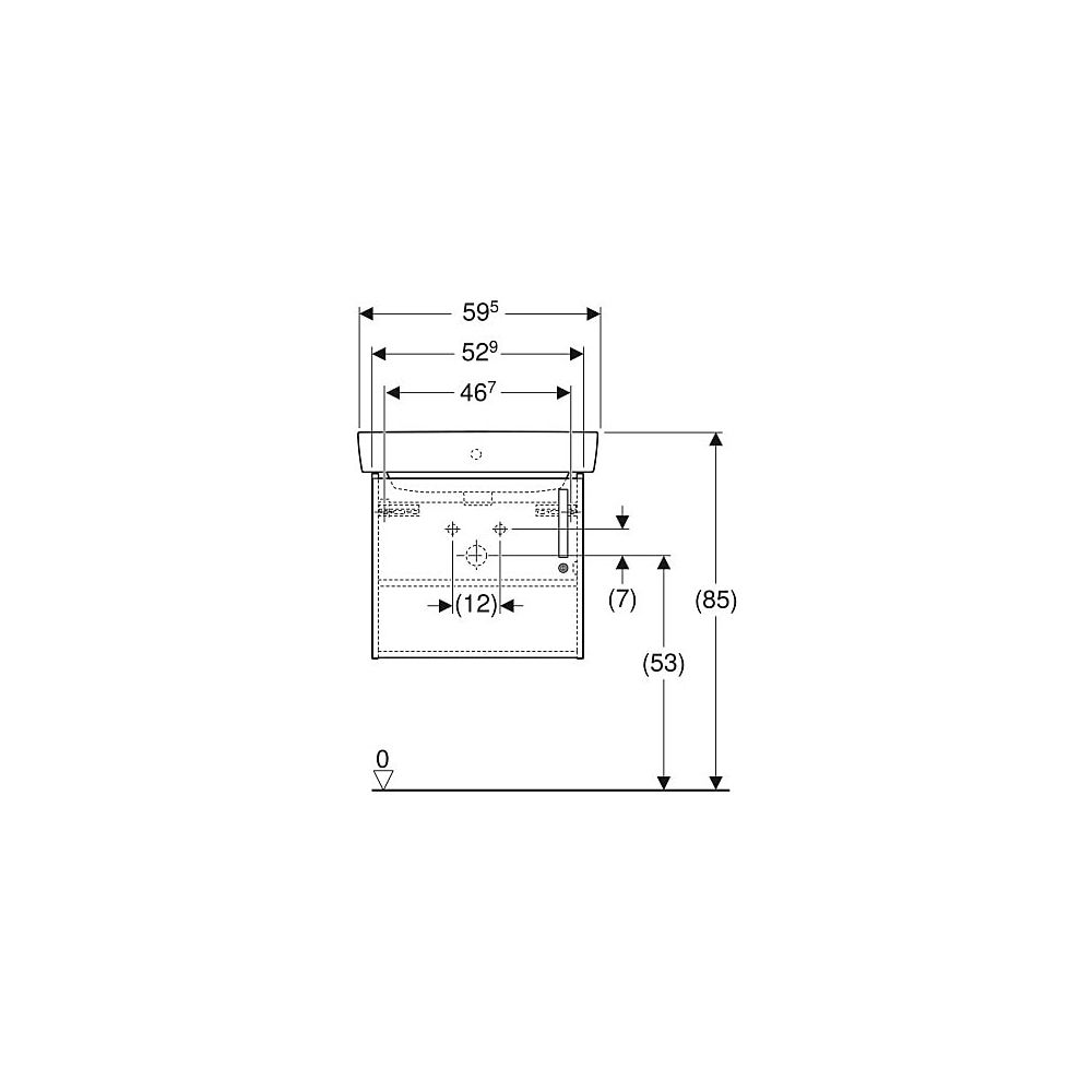 Geberit Bambini Set Waschtisch, Unterschrank, 59,5x56,3x48,3cm, Hahnloch mittig, Übe... GEBERIT-501927011 4025410905598 (Abb. 5)
