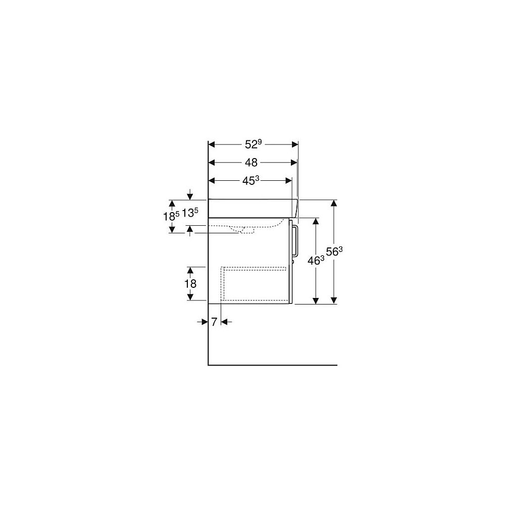 Geberit Bambini Set Waschtisch, Unterschrank, 59,5x56,3x48,3cm, Hahnloch mittig, Übe... GEBERIT-501927011 4025410905598 (Abb. 6)