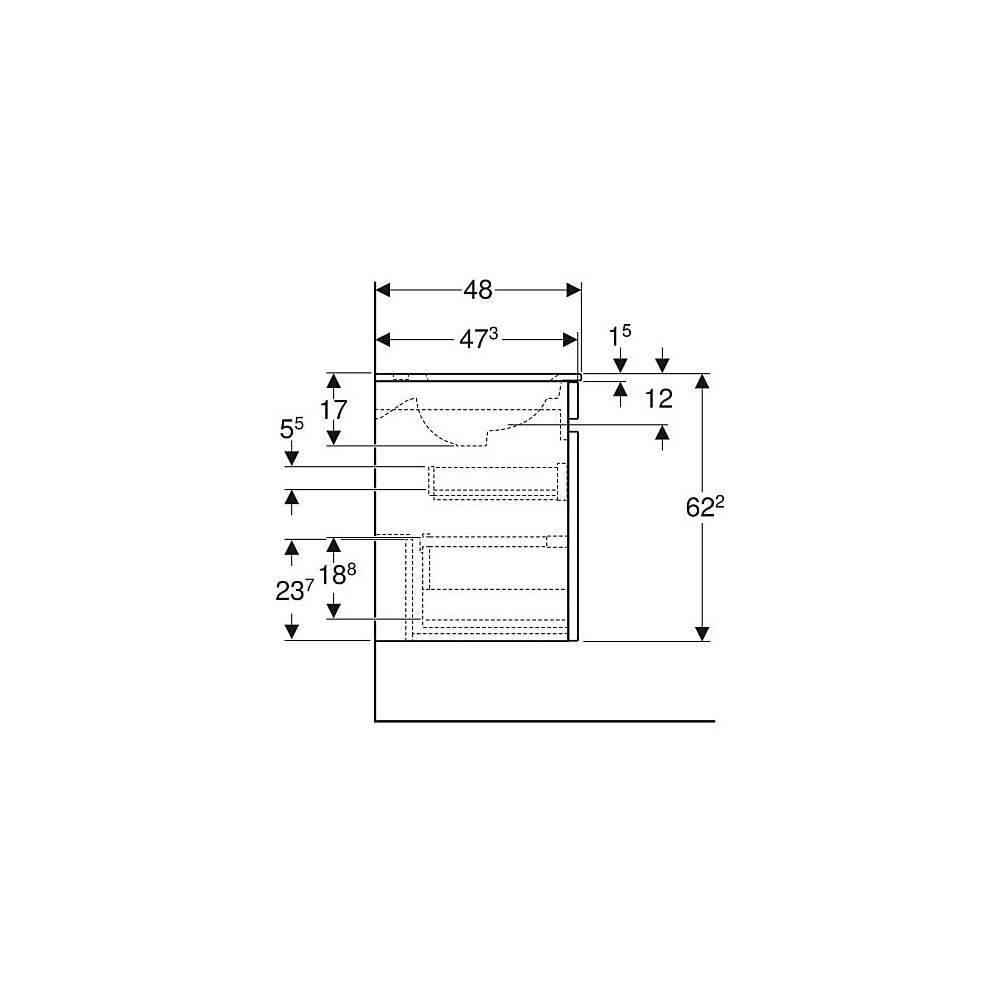 Geberit Renova Plan Set Möbelwaschtisch 55cm, Unterschr., 1 Schubl./1 Innenschubl., ... GEBERIT-501914001 4025410905345 (Abb. 6)