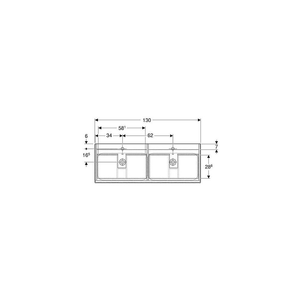 Geberit Renova Plan Set Doppelmöbelwaschtisch zwei Schubladen Korpus und Front Nussb... GEBERIT-501918008 4025410929983 (Abb. 4)