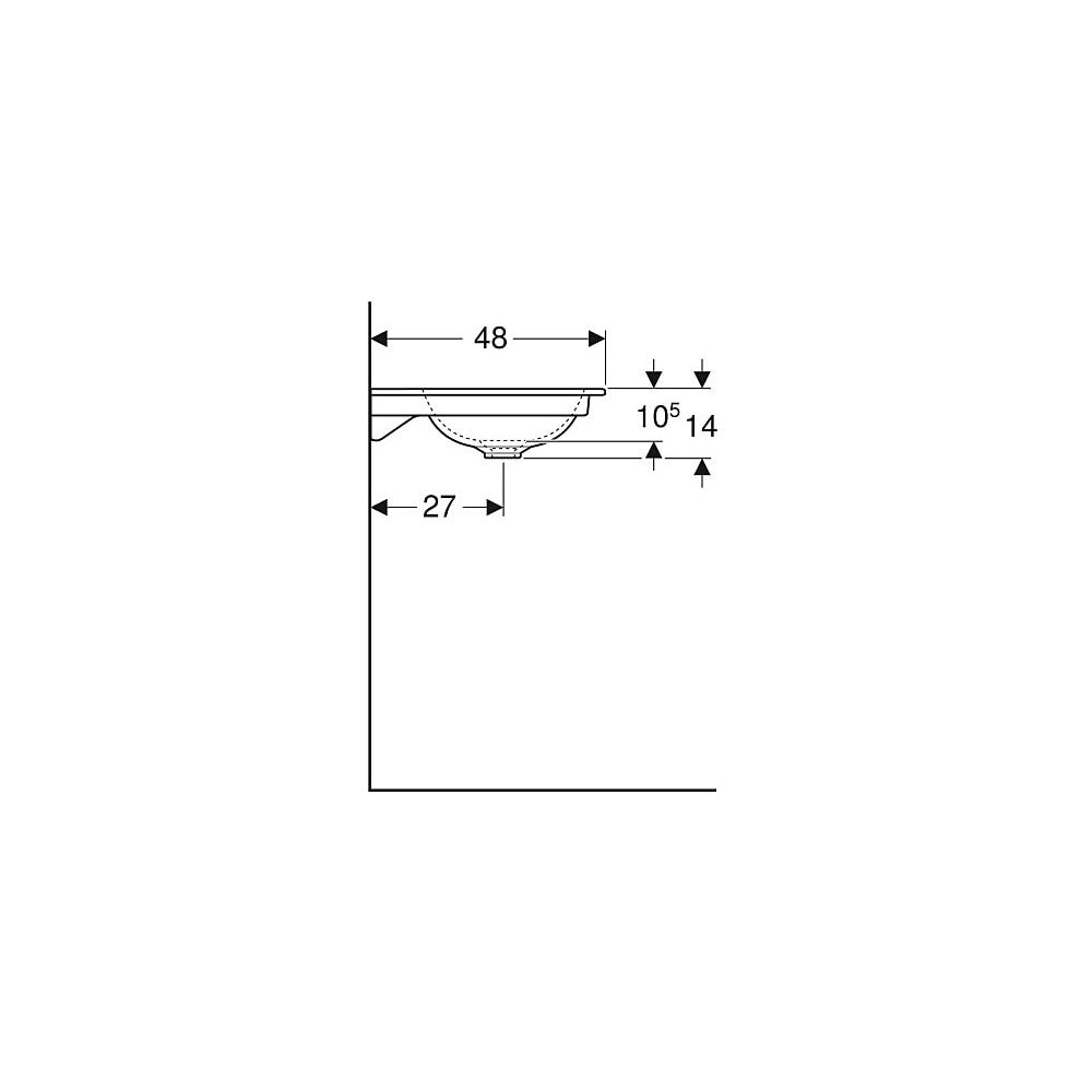 Geberit ONE Möbelwaschtisch Abgang vertikal, Breite 60cm, Tiefe 48cm, ohne Hahnloch,... GEBERIT-505011011 4025410953568 (Abb. 6)