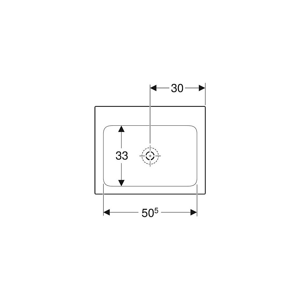 Geberit ONE Möbelwaschtisch Abgang vertikal, Breite 60cm, Tiefe 48cm, ohne Hahnloch,... GEBERIT-505011011 4025410953568 (Abb. 4)