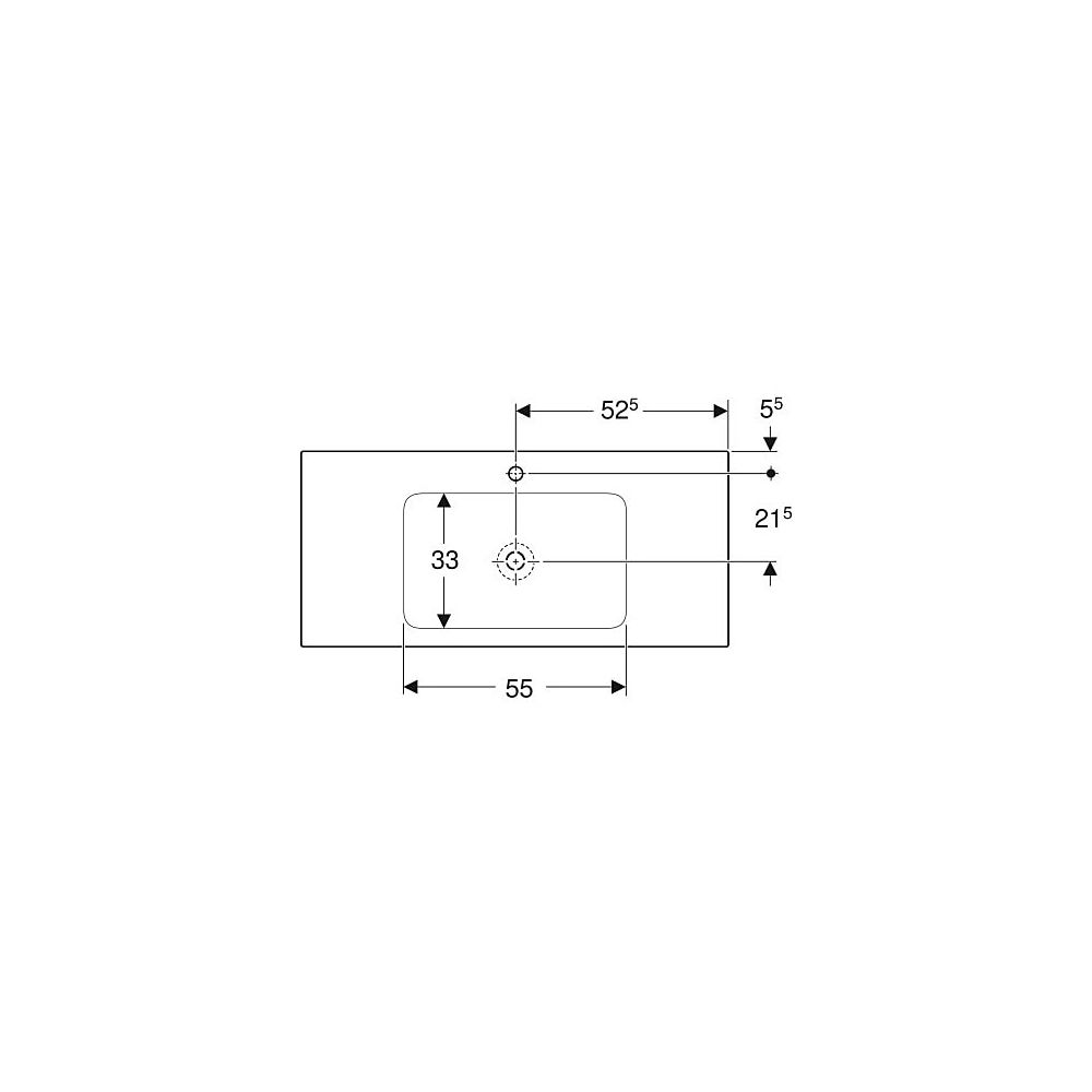 Geberit ONE Möbelwaschtisch Abgang vertikal, Breite 105cm, Tiefe 48cm, Hahnloch mitt... GEBERIT-505010014 4025410953544 (Abb. 4)