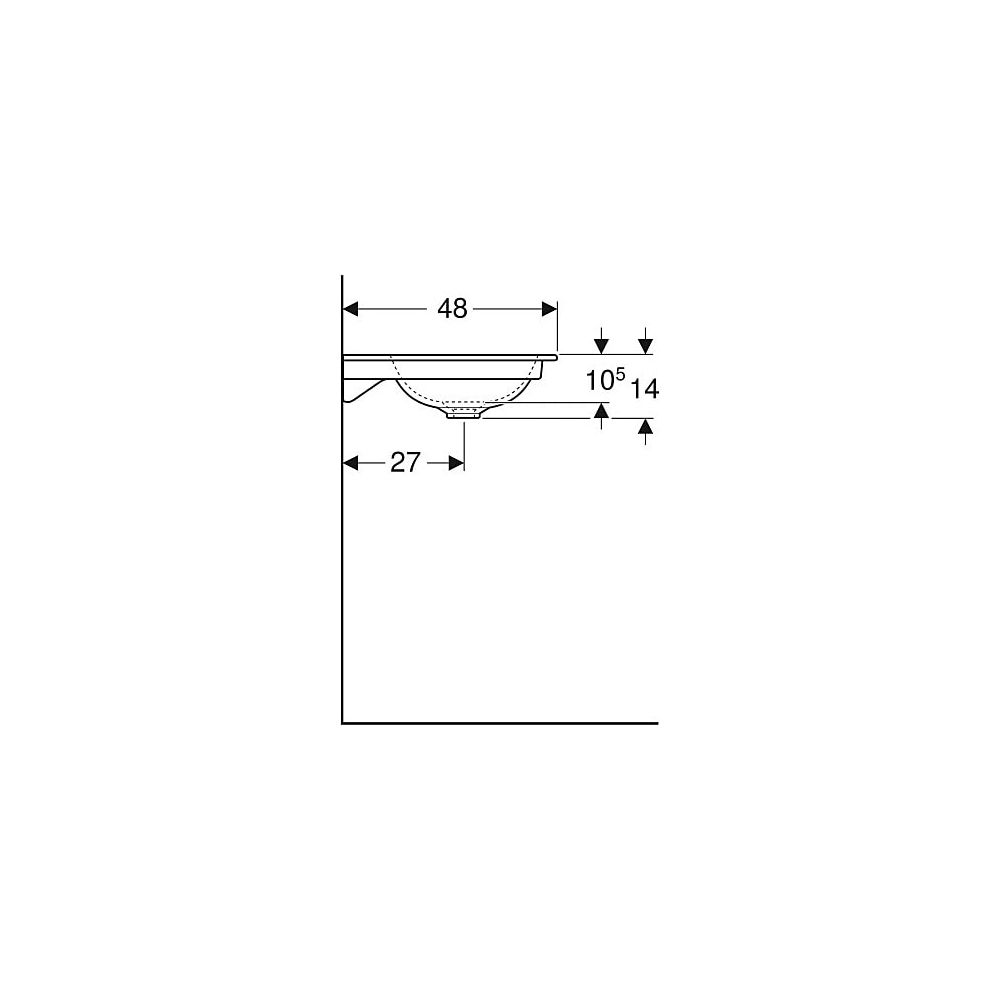 Geberit ONE Möbelwaschtisch Abgang vertikal, Breite 120cm, Tiefe 48cm, ohne Hahnloch... GEBERIT-505011015 4025410953605 (Abb. 6)