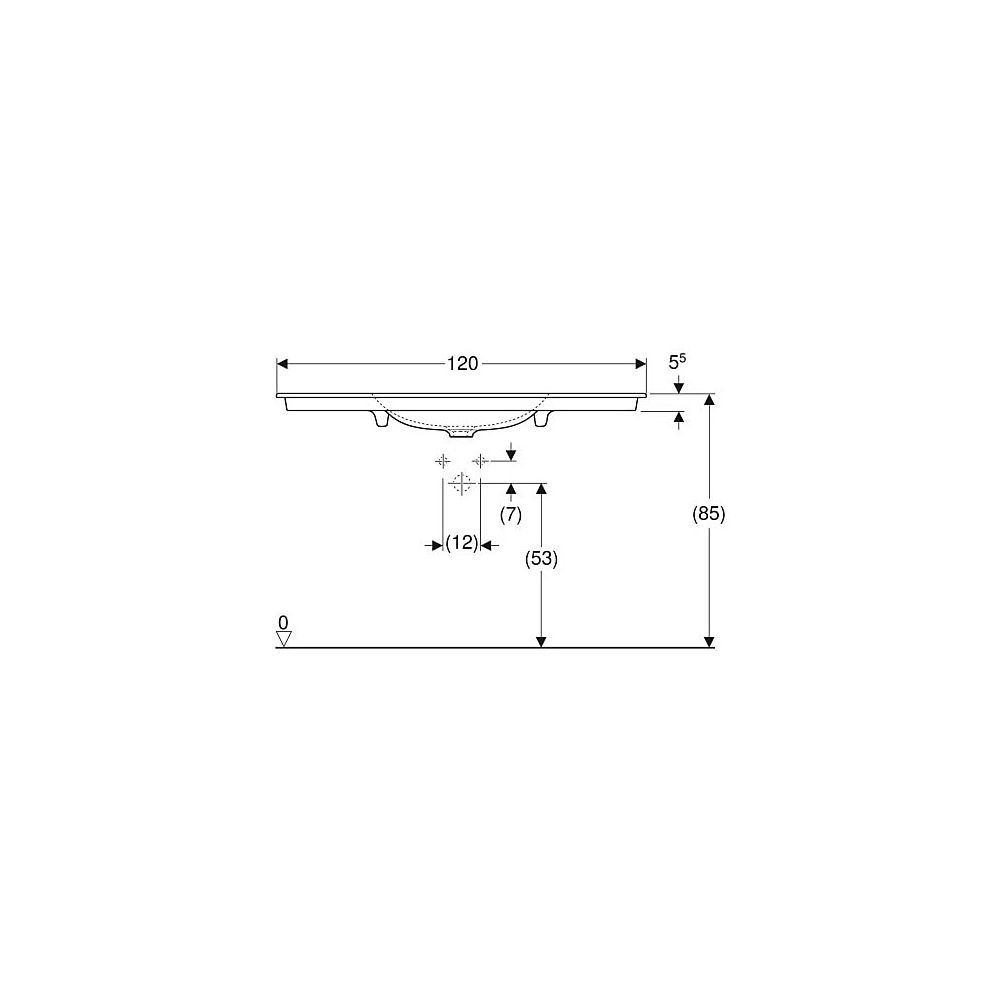 Geberit ONE Möbelwaschtisch Abgang vertikal, Breite 120cm, Tiefe 48cm, Hahnloch mitt... GEBERIT-505010015 4025410953551 (Abb. 5)