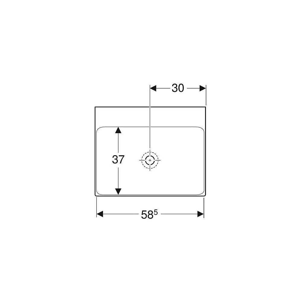 Geberit ONE Waschtisch Abgang vertikal, Breite 60cm, Tiefe 48cm, ohne Hahnloch, ohne... GEBERIT-505021011 4025410953681 (Abb. 4)