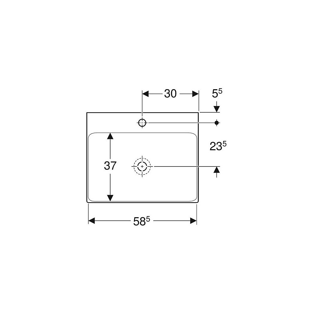 Geberit ONE Waschtisch Abgang vertikal, Breite 60cm, Tiefe 48cm, Hahnloch mittig, oh... GEBERIT-505020011 4025410953629 (Abb. 4)