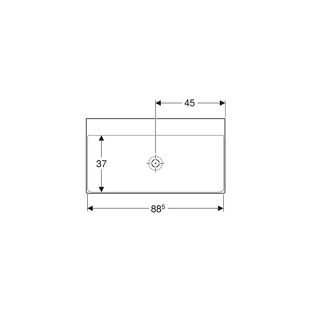 Geberit ONE Waschtisch Abgang vertikal, Breite 90cm, Tiefe 48cm, ohne Hahnloch, ohne... GEBERIT-505021013 4025410953704 (Abb. 4)