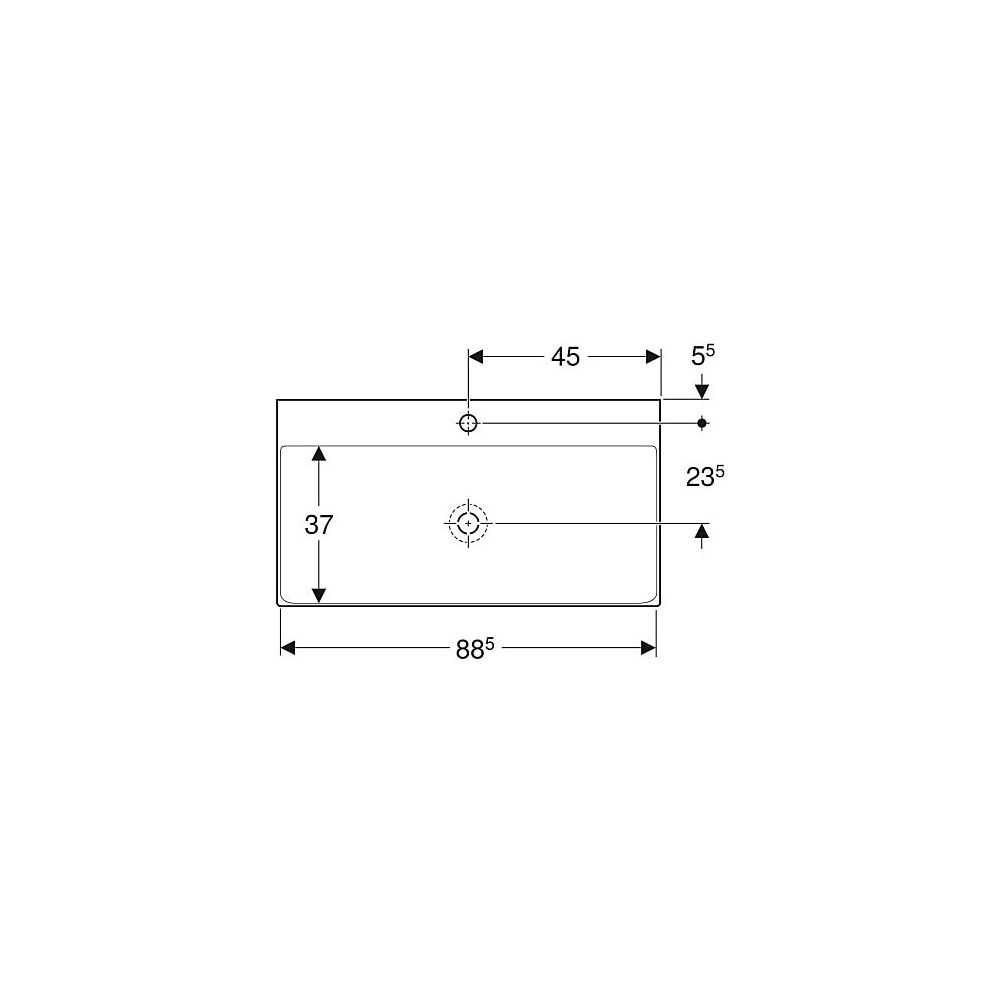 Geberit ONE Waschtisch Abgang vertikal, Breite 90cm, Tiefe 48cm, Hahnloch mittig, oh... GEBERIT-505020013 4025410953643 (Abb. 4)