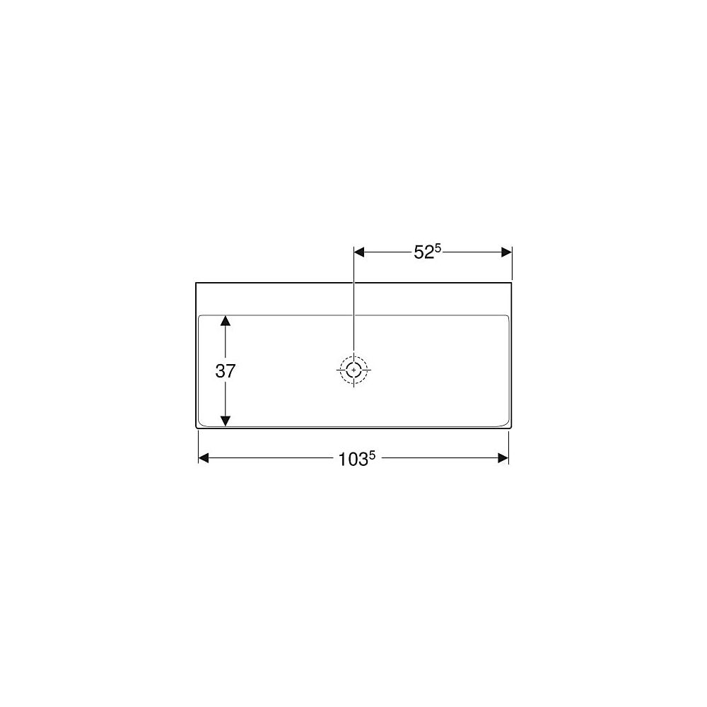 Geberit ONE Waschtisch Abgang vertikal, Breite 105cm, Tiefe 48cm, ohne Hahnloch, ohn... GEBERIT-505021014 4025410953711 (Abb. 4)
