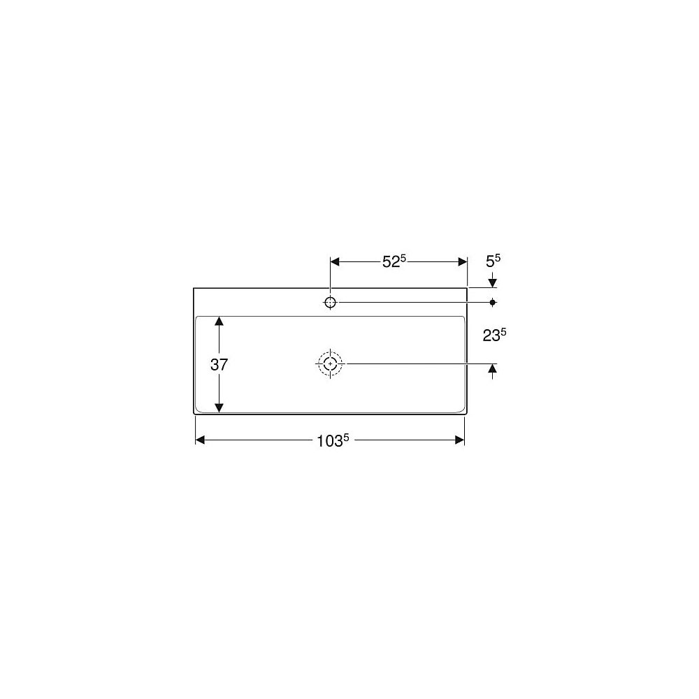 Geberit ONE Waschtisch Abgang vertikal, Breite 105cm, Tiefe 48cm, Hahnloch mittig, o... GEBERIT-505020014 4025410953650 (Abb. 4)