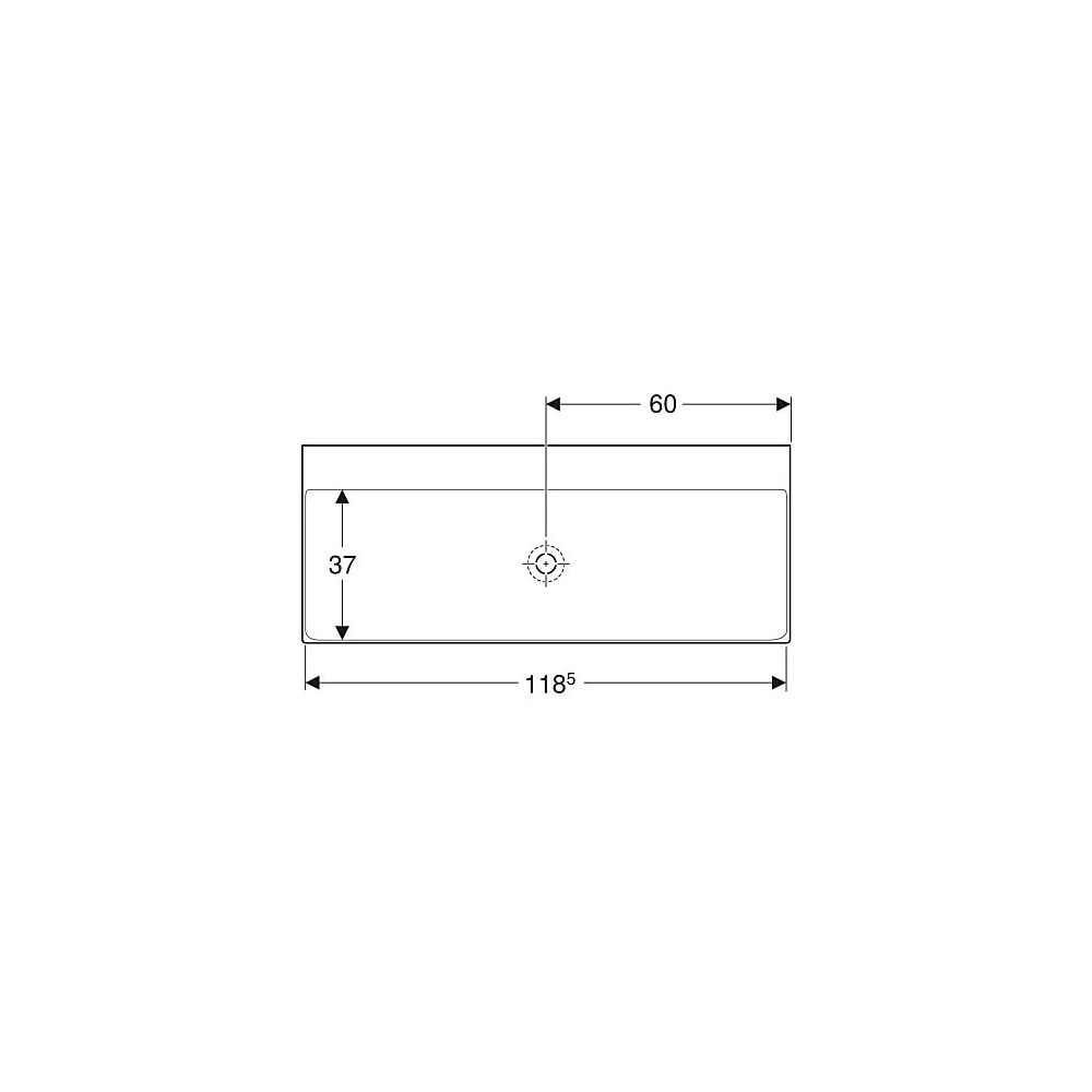 Geberit ONE Waschtisch Abgang vertikal, Breite 120cm, Tiefe 48cm, ohne Hahnloch, ohn... GEBERIT-505021015 4025410953728 (Abb. 4)