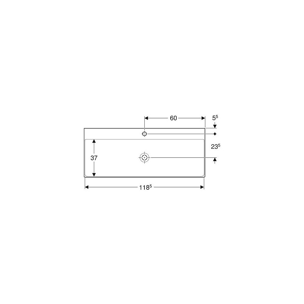 Geberit ONE Waschtisch Abgang vertikal, Breite 120cm, Tiefe 48cm, Hahnloch mittig, o... GEBERIT-505020015 4025410953667 (Abb. 4)
