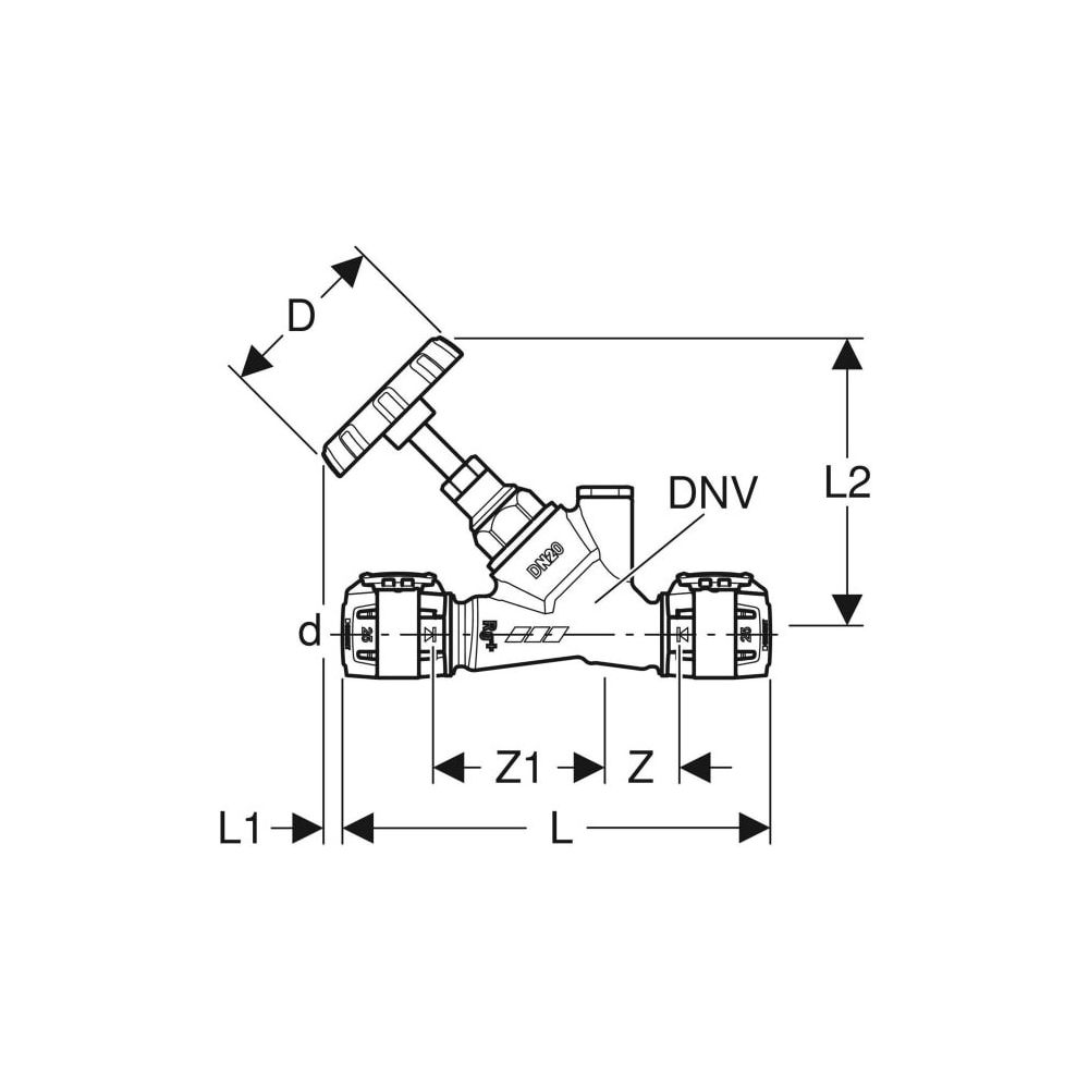 Geberit FlowFit Schrägsitz-Absperrventil CuSn4Zn2PS, d 32mm... GEBERIT-619833001 4025416603665 (Abb. 4)