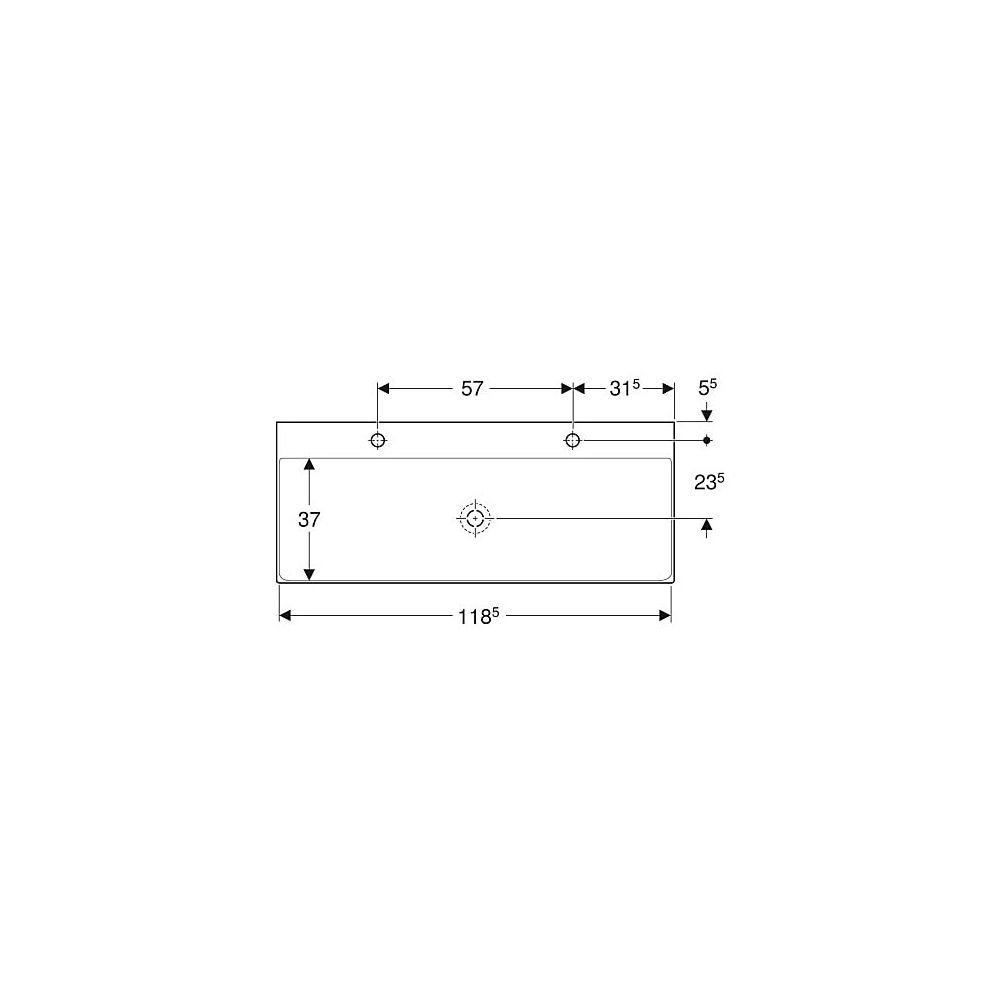 Geberit ONE Waschtisch Abgang vertikal, Breite 120cm, Tiefe 48cm, Hahnloch links, re... GEBERIT-505022015 4025410953742 (Abb. 4)