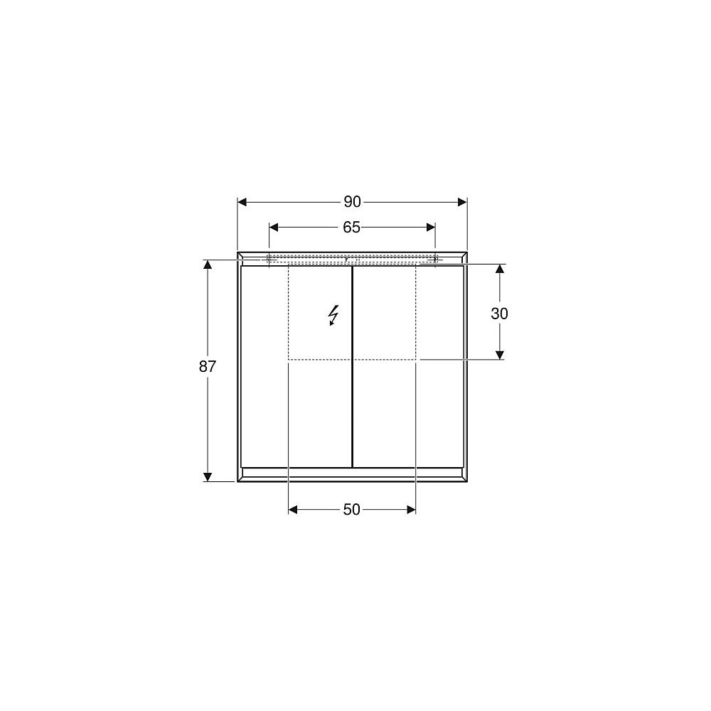 Geberit ONE Spiegelschrank mit ComfortLight, 2 Türen, AP-Montage, Höhe 90cm B 90cm, ... GEBERIT-505813001 4025410935151 (Abb. 5)