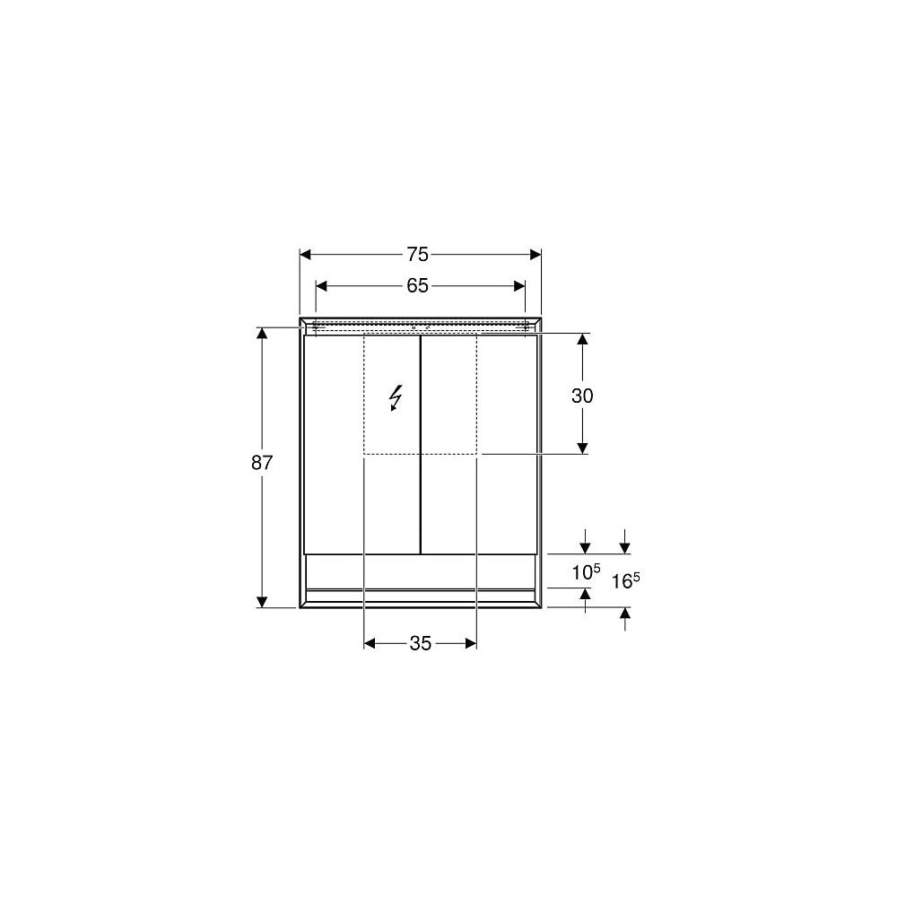 Geberit ONE Spiegelschrank mit Nische und ComfortLight, 2 Türen, AP-Montage, H 90cm ... GEBERIT-505832001 4025410935519 (Abb. 5)