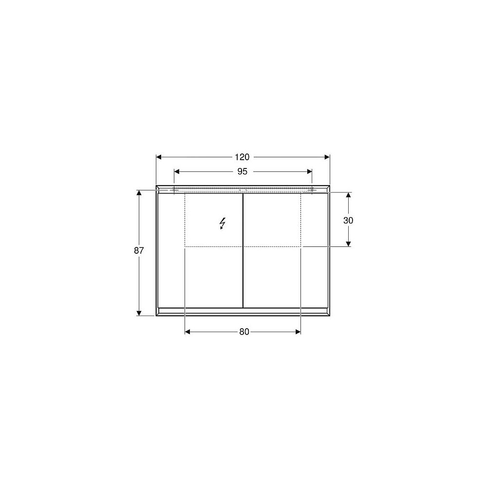 Geberit ONE Spiegelschrank mit ComfortLight, 2 Türen, AP-Montage, Höhe 90cm B 120cm,... GEBERIT-505815001 4025410935236 (Abb. 5)