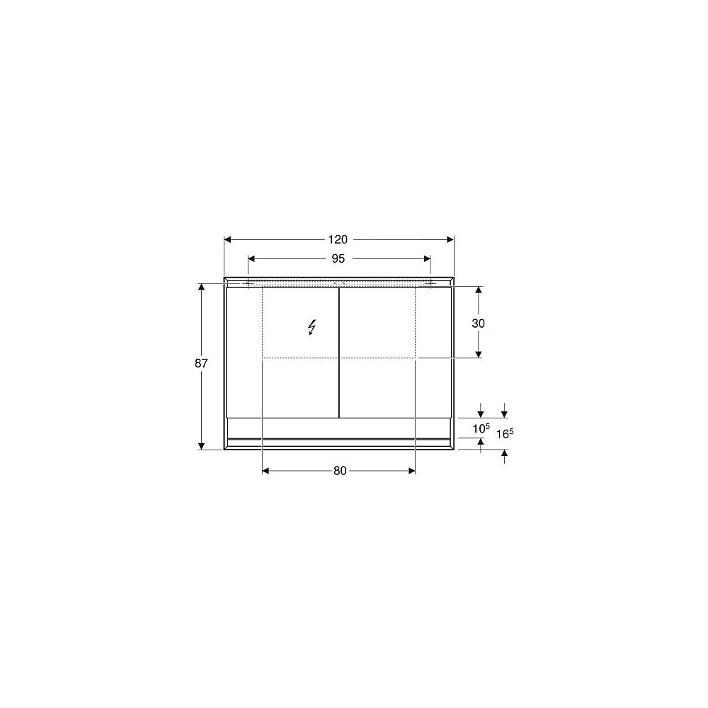 Geberit ONE Spiegelschrank mit Nische und ComfortLight, 2 Türen, AP-Montage, H 90cm ... GEBERIT-505835001 4025410935632 (Abb. 5)