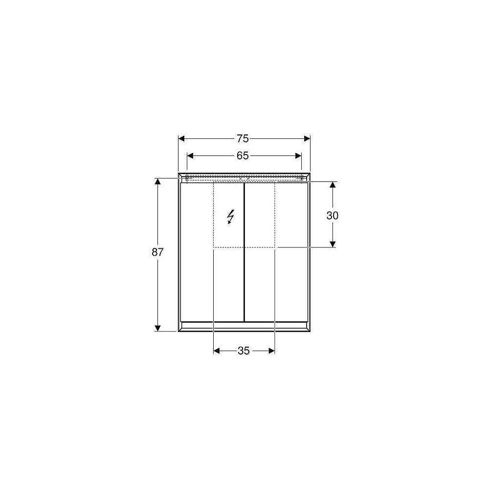 Geberit ONE Spiegelschrank mit ComfortLight, 2 Türen, AP-Montage, Höhe 90cm B 75cm, ... GEBERIT-505812002 4025410935120 (Abb. 5)