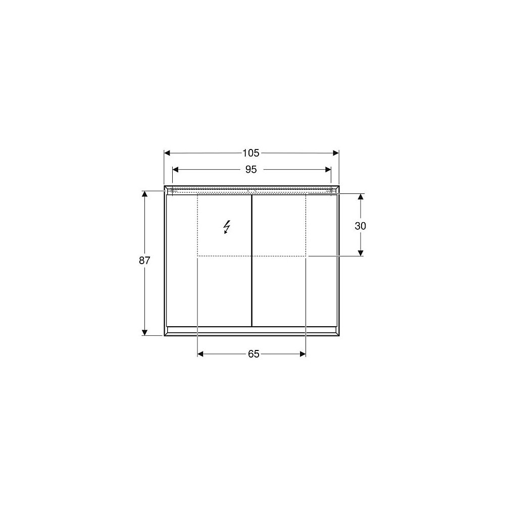 Geberit ONE Spiegelschrank mit ComfortLight, 2 Türen, AP-Montage, Höhe 90cm B 105cm,... GEBERIT-505814002 4025410935205 (Abb. 5)